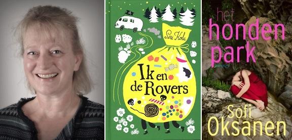 Collage: foto van de bekroonde vertaler en afbeeldingen van twee door haar vertaalde boeken.