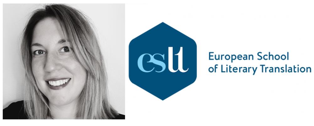ESLT logo met portretfoto van deelnemer Tine Poesen