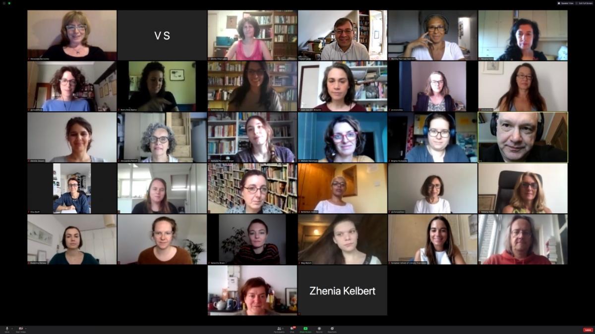 Screenshot van een gezamenlijke online sessie tijdens de ESLT Summer School 2020.