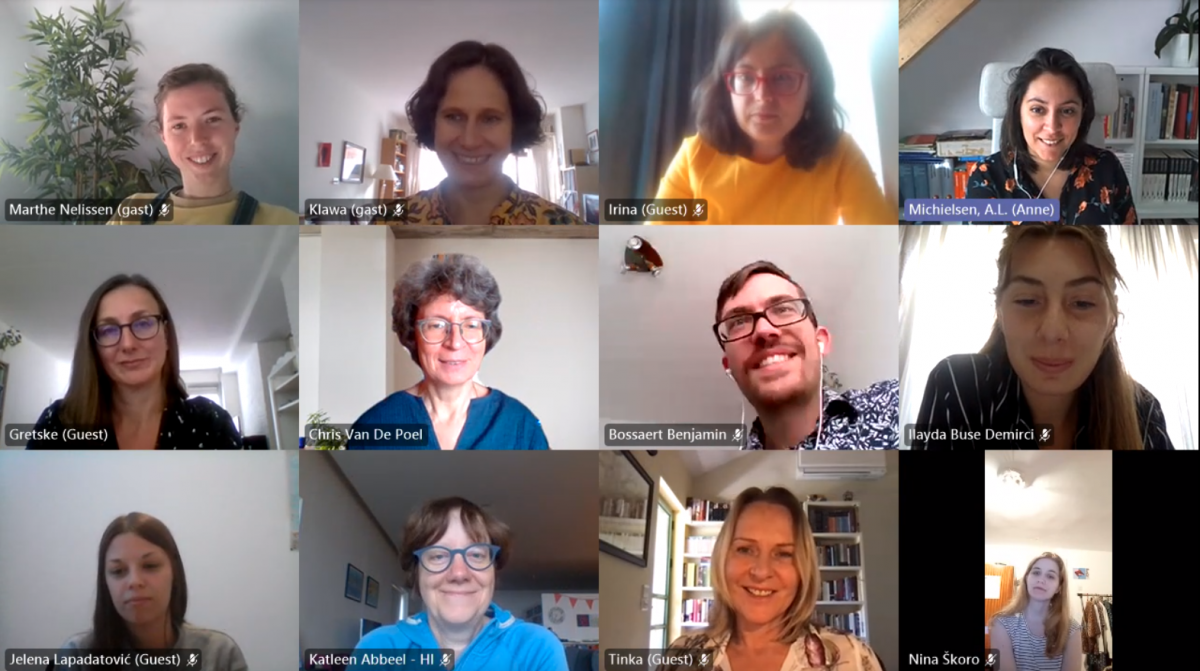 Screenshot van de 10 deelnemers en 2 organisatoren van de professionaliseringscursus.
