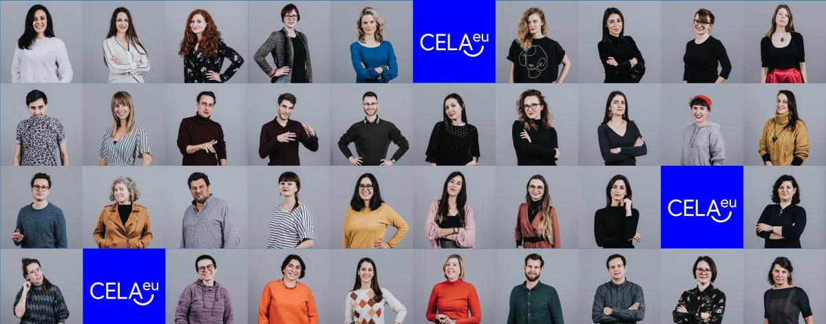Collage met foto's van de kandidaten van de huidige editie van CELA.