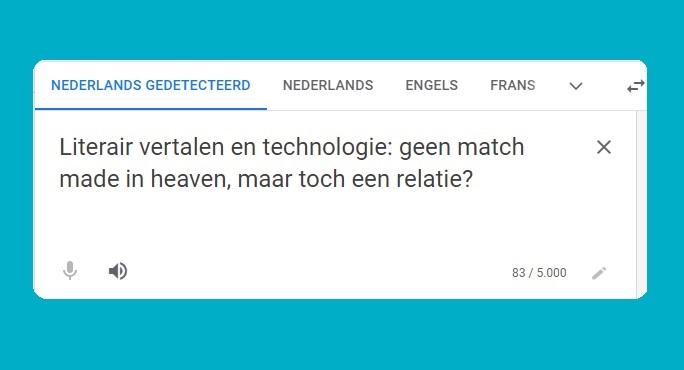 Plaatje van google translate waarin de titel van de studiemiddag staat.